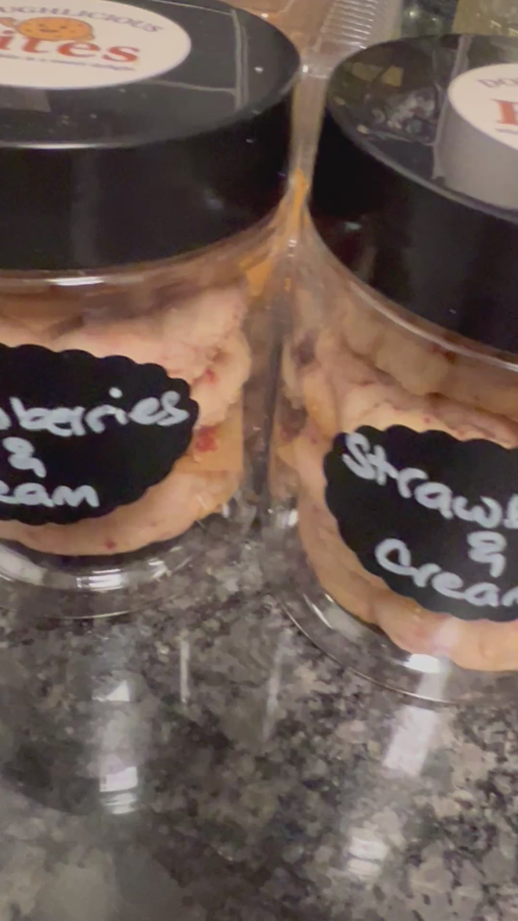 Strawberries & Cream Cookies in a jar