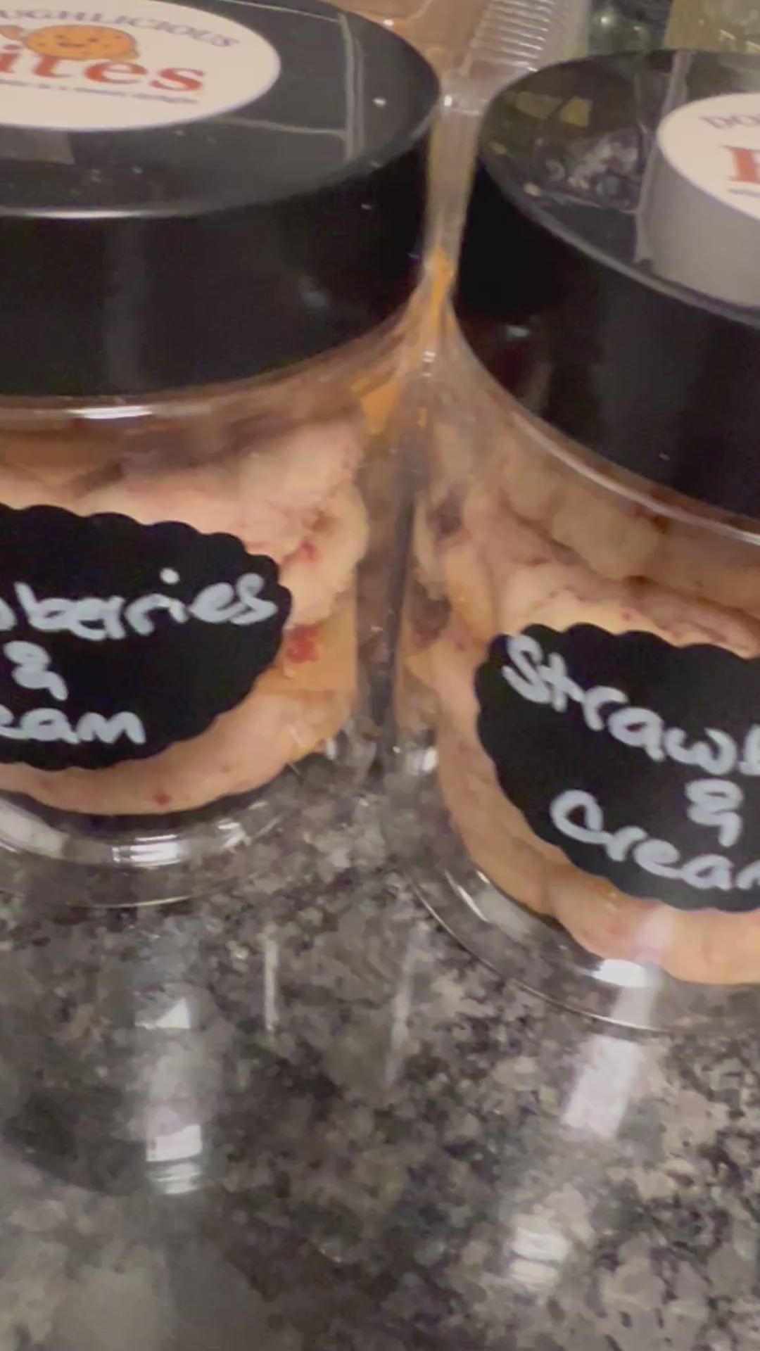 Strawberries & Cream Cookies in a jar